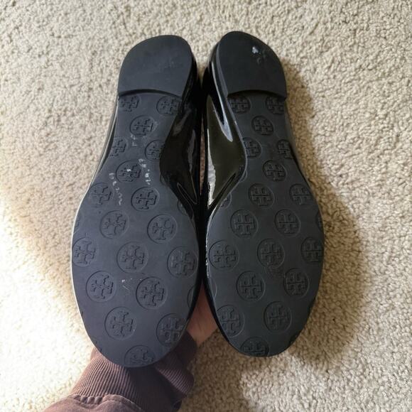 Tory Burch Reva Black Patent Leather Flat in Black Size 8.5 - Picture 2 of 4
